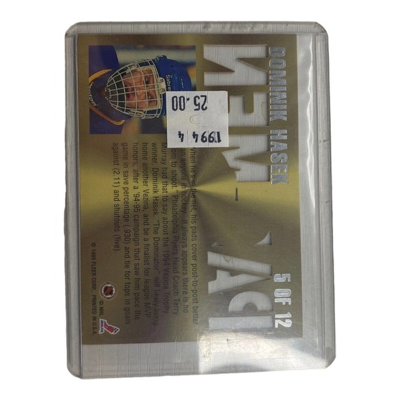 Dominik Hasek Premier Pad Men 1995-96 Fleer Ultra Buffalo Sabres #5 Rare Insert - Picture 2 of 2